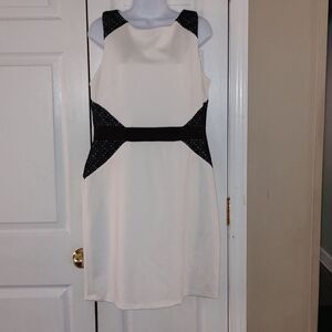 Scarlett Nite white black dress wedding summer graduation party dress Sz 14
